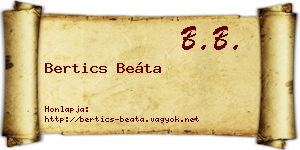 Bertics Beáta névjegykártya