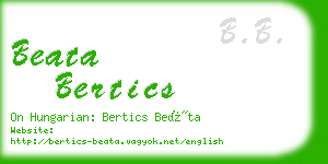 beata bertics business card